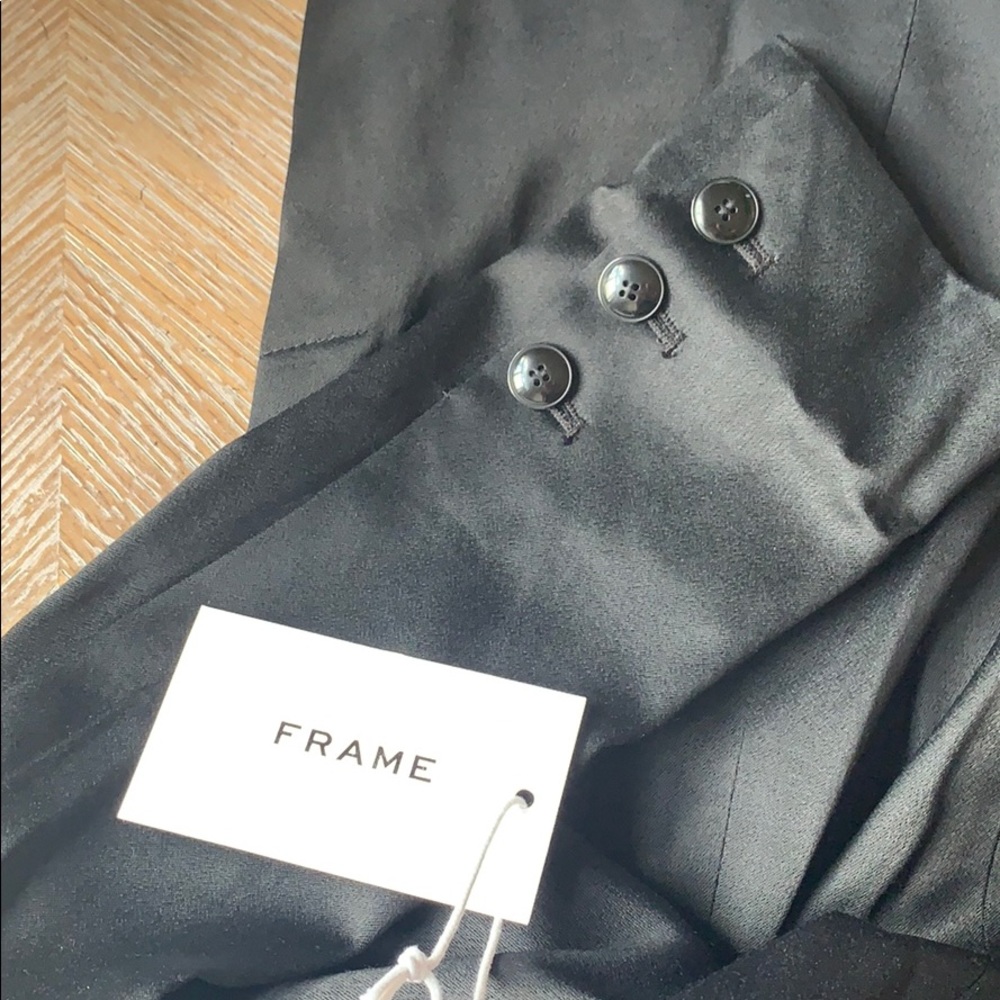 FRAME Black Satin Double Chested Blazer Jacket 0 - Picture 9 of 9